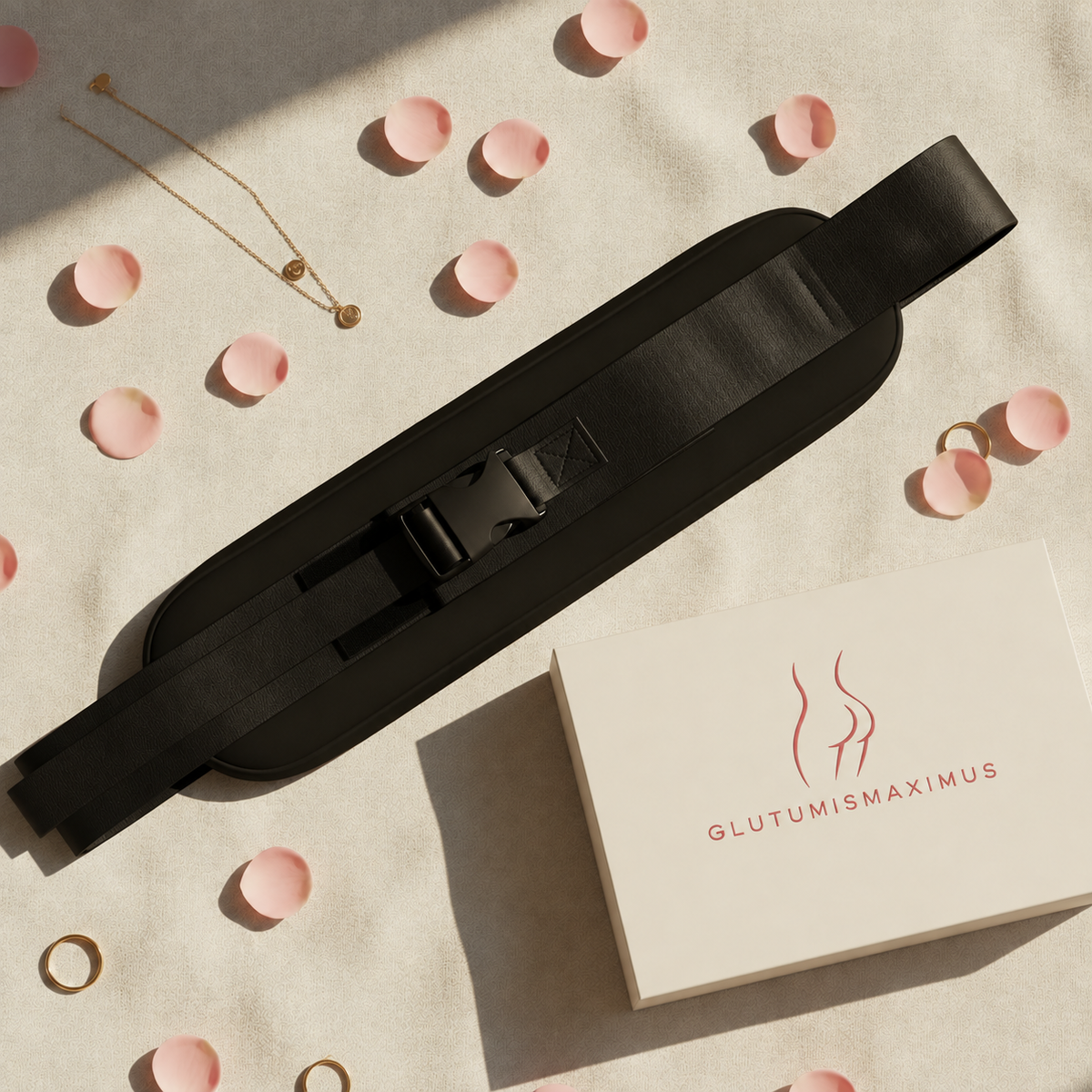GlutumisMaximus Shape Belt with cream branded box